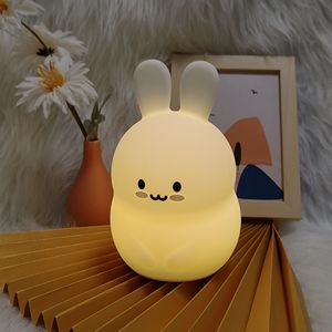 Veilleuse <span class=keywords><strong>Lapin</strong></span> en Silicone 7 Couleurs pour Enfant, Bébé, Lampe de Nuit Apaisante pour Chambre d'Enfant, Cadeau pour Petite Amie, Lampe de Chevet <span class=keywords><strong>Lapin</strong></span> pour Enfant - Product Image 3