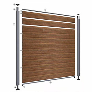 Piccola recinzione esterna <span class=keywords><strong>in</strong></span> <span class=keywords><strong>legno</strong></span> di plastica per cortile <span class=keywords><strong>giardino</strong></span> & Villa WPC telaio materiale per cantieri - Product Image 5