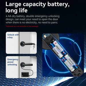 ZSF3 <span class=keywords><strong>Serrure</strong></span> de <span class=keywords><strong>porte</strong></span> intelligente biométrique à empreinte digitale et mot de passe, sans clé, compatible Tuya, pour portes en bois, aluminium, laiton, contrôle par application et cloud - Product Image 4