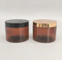 Pot en plastique PET OEM FJ300-E de 300 ml avec couvercle à vis finition or rose pour emballage cosmétique ou alimentaire