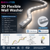 Lave-mur LED 3D 18W 24W 24V IP67 Bande lumineuse linéaire pour lave-mur flexible 3625 Flex LED pour extérieur