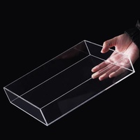 Plateau en acrylique transparent avec poignée, plateau de service pour gâteaux personnalisé, plateau de présentation de desserts, boîte de rangement en acrylique pour table