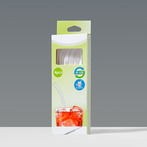 Cannucce Trasparenti Riutilizzabili in Vetro per Matrimoni, Frullati e Bevande Congelate, <span class=keywords><strong>Accessori</strong></span> Spessi per Bar e Feste di Compleanno - Product Image 6