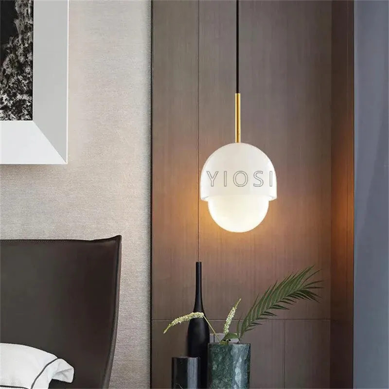 Modern tasarım lüks yarım daire Alabaster kolye ışıkları Nordic Minimalist tarzı yemek odası için kullanılan oturma odası yatak odası