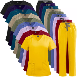 2024 사용자 정의 Oem 반팔 간호사 원피스 외과 유니폼 스크럽 유행 여성 여성 스판덱스 의료 스크럽 유니폼 - Product Image 5