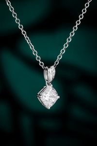 Lab Grown Diamond Link Chain Necklace 1ct 18K <b>Solid</b> <b>Gold</b> <b>Pendant</b> Necklace Wedding Engagement Party Gift Anniversary Women - Product Image 2
