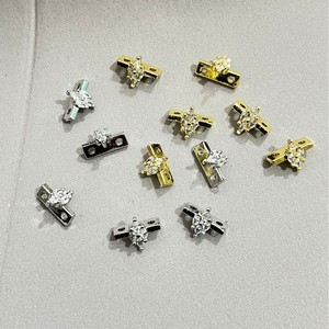 Copper Plated Gold Zircon Butterfly Jewelry Findings For Bracelet Making 10Pcs DIY Accessories - Product Image 1