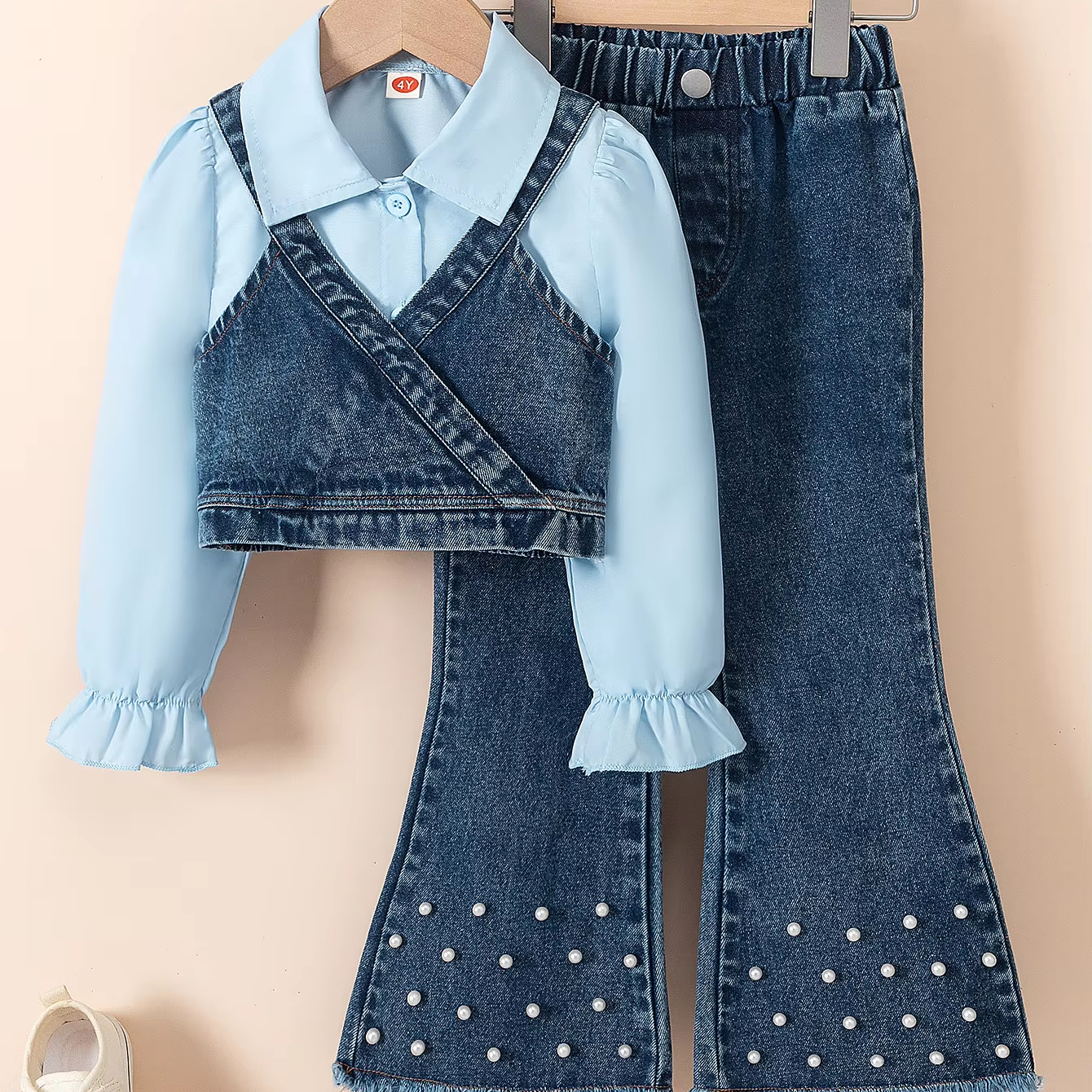 Baby Girl Jeans Fashionable Durable Denim Clothing