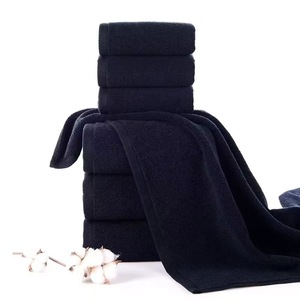 Tovaglia da bagno in puro cotone asciugamano quadrato con logo personalizzato ricamato asciugamani neri per <span class=keywords><strong>parrucchiere</strong></span> - Product Image 2