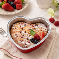 Boîte à dessert jetable en aluminium en forme de cœur avec couvercle en dôme pour les faveurs de mariage et la présentation de friandises lors de fêtes, vente en gros