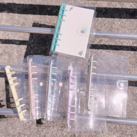 Planificateur de dossier à paillettes, en pvc transparent et léger, 6 anneaux, couverture multi-taille a6/a5, à vendre