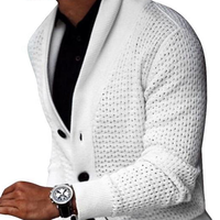 Cardigan en tricot chaud pour homme UG, pull décontracté à col roulé, idéal pour l'automne et l'hiver, style professionnel