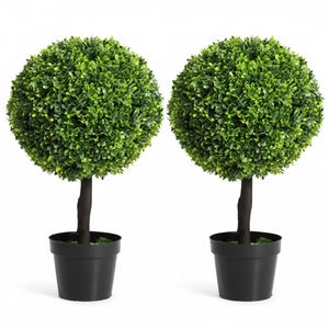 2 Pezzi di Alberi Artificiali a Sfera di Bosso da 60 cm, Alberi Artificiali di Alta Qualità per Uso Interno/Esterno - Product Image 1