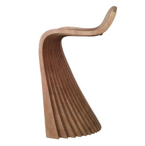 Tabouret de bar en bois massif incurvé A00 avec un design moderne pour la maison, le bureau, l'entrepôt, le bar/caf/restaurant - Product Image 6