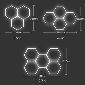 15x chi tiết rửa xe ánh sáng showroom hội thảo chiếu sáng làm việc Hex hình lục giác nhà để xe tổ ong lục giác Đèn LED Đèn - Product Image 5