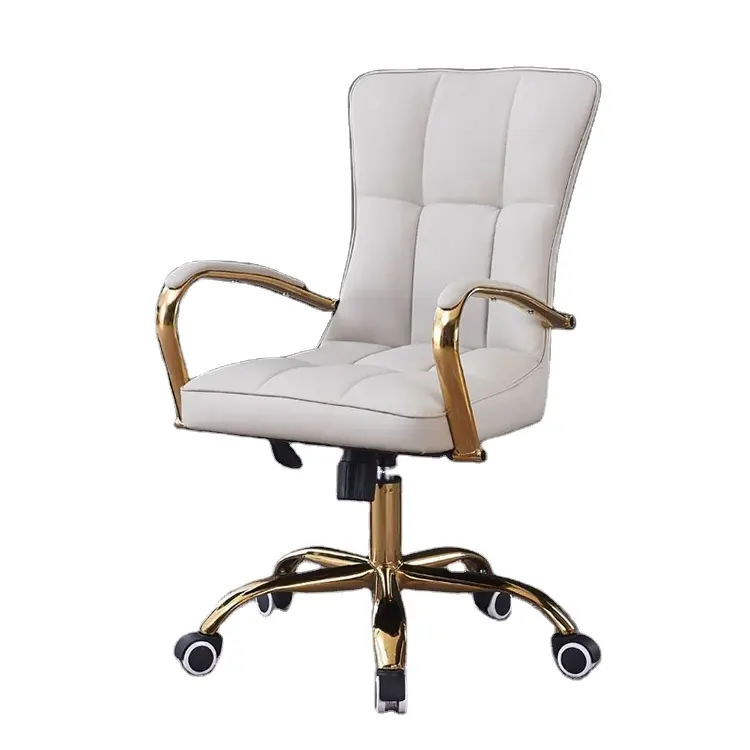 सफेद चमड़े की उच्च गुणवत्ता वाली कार्यालय कुर्सी कुंडा लक्जरी कुर्सी