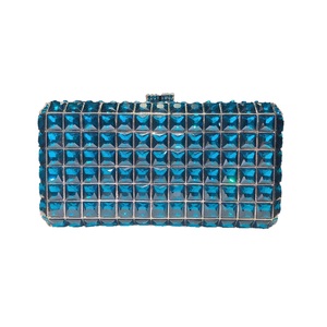 Bolso de noche con pedrería para mujer, bolso de mano cuadrado de cristal, brillante, para invitadas de boda, con cadena de metal - Product Image 2