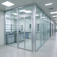 Cloison en verre à ossature en acier ignifugé, système de cloison vitrée en acier au carbone laminé à froid pour projet de bureau commercial