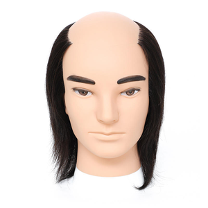 Testa di Manichino per Parrucchieri da Uomo, Modello Calvo per Taglio <span class=keywords><strong>Capelli</strong></span> e Cosmetologia, con <span class=keywords><strong>Capelli</strong></span> Umani Remy Naturali, Stile Liscio - Product Image 4