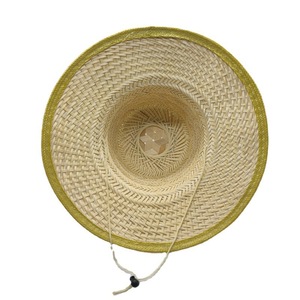 Sombrero de paja de ala ancha para hombre, sombrero de bambú blanco, sombrero de sol de bambú tejido de ala ancha, transpirable y fresco - Product Image 4