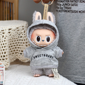 Vêtements pour poupée Labubu, sweat-shirt à capuche avec oreilles de lapin pour poupée en vinyle, accessoires pour porte-clés, unisexe, 8-13 ans - Product Image 2