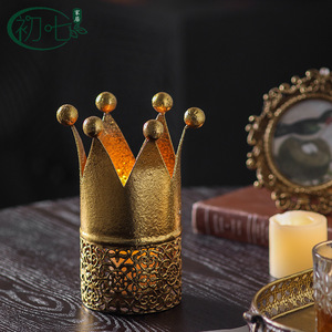 European Style Gold <b>Candlestick</b> Iron Christmas Decor For Guesthouse Hotel - Product Image 3