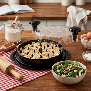 Outil professionnel pour déchiqueter la viande de <span class=keywords><strong>poulet</strong></span>, grande base antidérapante avec pince et brosse pour cuisine, tacos, salades - Product Image 1