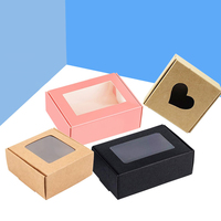 Boîtes d'emballage personnalisées en carton ondulé marron avec fenêtre transparente et gaufrage, durables et écologiques, pour la vente en gros