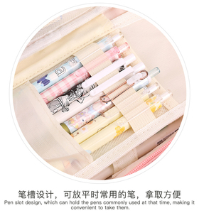 Estuche para Lápices de Gran Capacidad, Multicapa, Portátil, Color Rosa, Bolsa de Papelería para Estudiantes de Primaria - Product Image 2