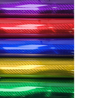 Film de carrosserie de voiture en fibre de carbone rouge, bleu, vert, violet, or, haute brillance, avec vinyle anti-rayures sans colle à changement de couleur