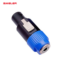 Connecteur pour enceintes DJ, adaptateur Speakon 4 broches NL4FC mâle vers prise mono TS 6,35 mm femelle
