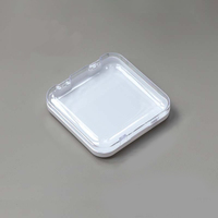 Boîte de rangement pour ongles en acrylique avec ruban adhésif double face, emballage pour ongles à presser, étui de rangement transparent carré pour ongles