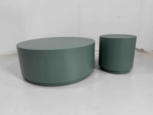 <span class=keywords><strong>Tavolino</strong></span> da Caffè Rotondo Convertibile Verde, Dimensioni e Colore Personalizzabili, <span class=keywords><strong>Design</strong></span> Moderno in <span class=keywords><strong>Legno</strong></span> per Soggiorno - Product Image 2