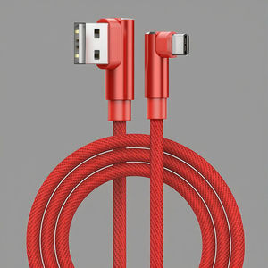 สายชาร์จเร็ว HANTAI 90 ความยาว 1 เมตร สายถักไนลอนแบบ Type-C USB หัวงอ 90 องศา ตัวนำทองแดงแท้ สำหรับ IOS และคอมพิวเตอร์ - Product Image 3