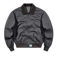 Veste de course de qualité supérieure en gros, col montant, printemps automne, toile vintage, velours côtelé, hip hop, rembourrage, style urbain