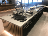Centre de cuisson modulaire en acier inoxydable à service complet, cuisinière à gaz, rôtissoire, cuiseur à nouilles YMD 96kW 500+kg avec mode économie d'énergie