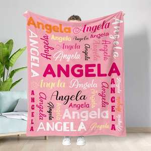 Couverture personnalisée pour bébé avec nom, jeté doux en flanelle sur mesure pour enfants et tout-petits, cadeau unique et personnalisé pour nouveau-né - Product Image 1