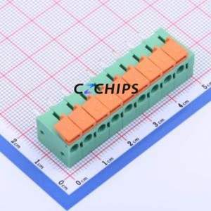 JL142V-50809GA1 Spring Terminal Block Through hole Component (THT),P=5.08mm Connector 1x9P 5.08mm Green Through Hole - Product Image 1