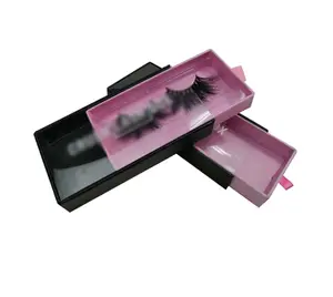 Custom Luxury eyelash Packaging/Tuck Top Clear pvc Boxes/Drawer box Wholesale