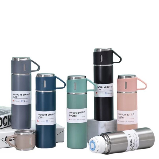 LED Smart Thermos Double Wall Vacuum 500ml Flask with Stainless Steel Insulation Temperature Display Direct Drinking Lid Bottle