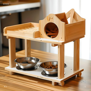 ชั้นวางอาหารสัตว์เลี้ยงอเนกประสงค์สำหรับแมว ใช้งานในบ้าน สไตล์เรียบง่าย - Product Image 3