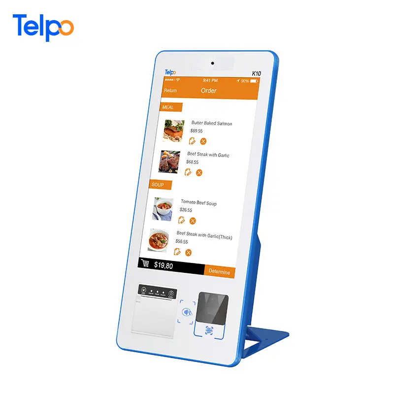 Telpo K10 desktop 15.6 pollici piccola self service di ordinare il pagamento chioschi disegno di legge con stampante