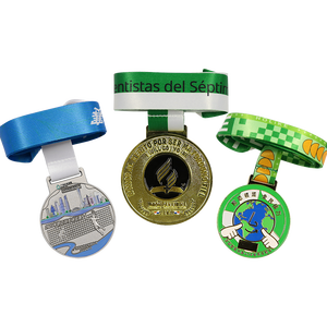 Medalla esmaltada de arcoíris en aerosol, evento de maratón personalizado que brilla en la oscuridad, fútbol, triatlón, eventos, Media Maratón - Product Image 5