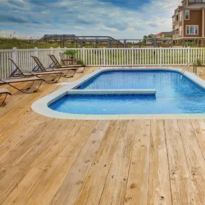 Eco-friendly PU decking waterproof UV resistant outdoor wood grain composite flooring garden park decoration