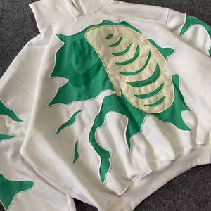 Sweat à capuche pour homme en velours 100% coton épais, style vintage oversize, sans cordon de serrage, sans cordon de réglage, long et matelassé pour l'hiver - Product Image 4