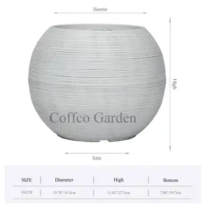 Coffco Ball Shaped Round Flowerpot Home Garden Decoration Plastic Planter Pot Garden Supplies