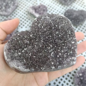 En gros Naturel De Haute Qualité Améthyste Coeur Cluster <span class=keywords><strong>Druse</strong></span> Guérison Cristal Quartz Coeur Artisanat pour La Décoration - Product Image 3