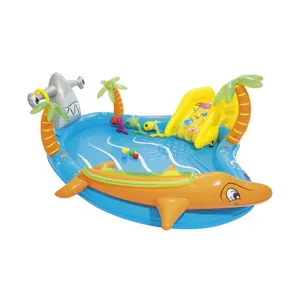百威53067海洋生活游戏泳池中心有趣的可拆卸滑梯充气泳池玩具