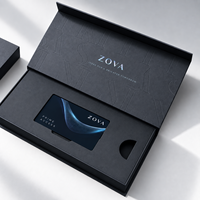Boîte rigide magnétique personnalisée de luxe avec logo et insert en mousse pour cartes de visite professionnelles en métal NFC VIP