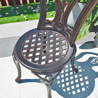 Chaise de meubles de patio en aluminium moulé antique en métal chaises de salle à manger de balcon de jardin extérieur
